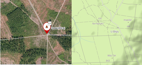 zobrazení na různych mapách